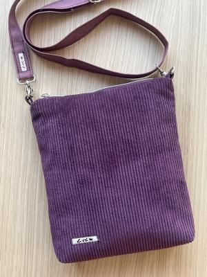 "Flickenwerk II mit Tasche" - AUBERGINE-PFLAUME
